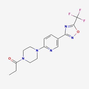 1-(4-(5-(5-(Trifluoromethyl)-1,2,4-oxadiazol-3-yl)pyridin-2-yl)piperazin-1-yl)propan-1-one