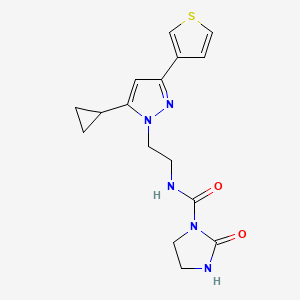 N-(2-(5-cyclopropyl-3-(thiophen-3-yl)-1H-pyrazol-1-yl)ethyl)-2-oxoimidazolidine-1-carboxamide