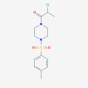 molecular formula C14H19ClN2O3S B3007132 2-Chloro-1-[4-(4-methylbenzenesulfonyl)piperazin-1-yl]propan-1-one CAS No. 1018304-86-3