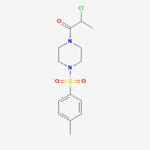 molecular formula C14H19ClN2O3S B3007132 2-氯-1-[4-(4-甲基苯磺酰基)哌嗪-1-基]丙烷-1-酮 CAS No. 1018304-86-3