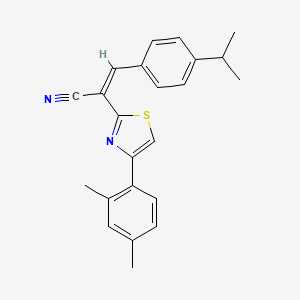 (Z)-2-(4-(2,4-dimethylphenyl)thiazol-2-yl)-3-(4-isopropylphenyl)acrylonitrile