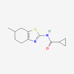 molecular formula C12H16N2OS B3007139 N-(6-methyl-4,5,6,7-tetrahydro-1,3-benzothiazol-2-yl)cyclopropanecarboxamide CAS No. 392238-41-4