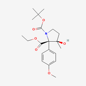 molecular formula C20H29NO6 B3007144 1-(tert-Butyl) 2-ethyl (2S,3R)-3-hydroxy-2-(4-methoxyphenyl)-3-methylpyrrolidine-1,2-dicarboxylate CAS No. 1872254-51-7