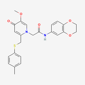 molecular formula C24H24N2O5S B3007151 N-(2,3-二氢苯并[b][1,4]二氧杂环-6-基)-2-(5-甲氧基-4-氧代-2-((对甲苯硫代)甲基)吡啶-1(4H)-基)乙酰胺 CAS No. 946263-25-8