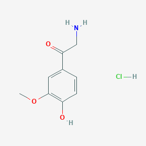 molecular formula C9H12ClNO3 B3007157 2-Amino-1-(4-hydroxy-3-methoxyphenyl)ethanone;hydrochloride CAS No. 13062-63-0