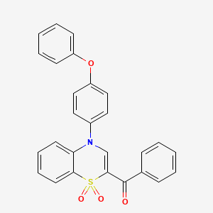 molecular formula C27H19NO4S B3007159 [1,1-二氧化-4-(4-苯氧基苯基)-4H-1,4-苯并噻嗪-2-基](苯基)甲苯酮 CAS No. 1114886-15-5