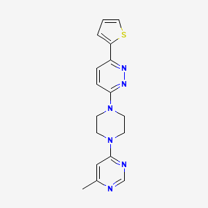 molecular formula C17H18N6S B3007170 3-[4-(6-Methylpyrimidin-4-yl)piperazin-1-yl]-6-thiophen-2-ylpyridazine CAS No. 2341769-47-7