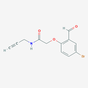 molecular formula C12H10BrNO3 B3007177 2-(4-溴-2-甲酰苯氧基)-N-炔丙酰胺 CAS No. 923207-83-4