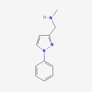 molecular formula C11H13N3 B3007181 methyl[(1-phenyl-1H-pyrazol-3-yl)methyl]amine CAS No. 1156391-85-3