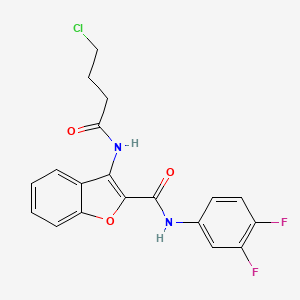 3-(4-chlorobutanamido)-N-(3,4-difluorophenyl)benzofuran-2-carboxamide