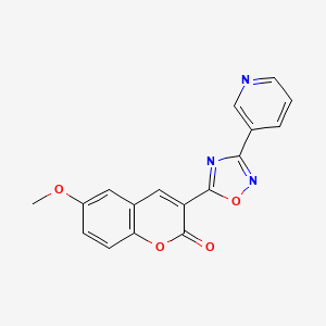 molecular formula C17H11N3O4 B3007191 6-methoxy-3-(3-(pyridin-3-yl)-1,2,4-oxadiazol-5-yl)-2H-chromen-2-one CAS No. 950283-18-8