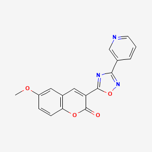 molecular formula C17H11N3O4 B3007191 6-甲氧基-3-(3-(吡啶-3-基)-1,2,4-恶二唑-5-基)-2H-色酮-2-酮 CAS No. 950283-18-8