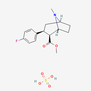 molecular formula C16H22FNO6S B3007199 (1R,2S,3S,5S)-Methyl 3-(4-fluorophenyl)-8-methyl-8-azabicyclo[3.2.1]octane-2-carboxylate sulfate CAS No. 2068138-14-5