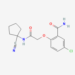 molecular formula C15H16ClN3O3 B3007201 5-Chloro-2-{[(1-cyanocyclopentyl)carbamoyl]methoxy}benzamide CAS No. 1036175-83-3