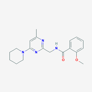 molecular formula C19H24N4O2 B3007207 2-methoxy-N-((4-methyl-6-(piperidin-1-yl)pyrimidin-2-yl)methyl)benzamide CAS No. 1797660-13-9