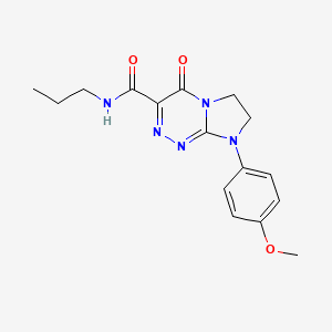 molecular formula C16H19N5O3 B3007212 8-(4-甲氧基苯基)-4-氧代-N-丙基-4,6,7,8-四氢咪唑并[2,1-c][1,2,4]三嗪-3-甲酰胺 CAS No. 946311-15-5