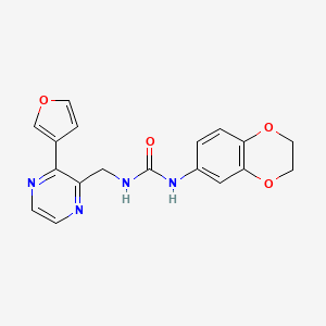 1-(2,3-Dihydrobenzo[b][1,4]dioxin-6-yl)-3-((3-(furan-3-yl)pyrazin-2-yl)methyl)urea