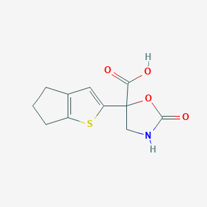 molecular formula C11H11NO4S B3007237 5-(5,6-Dihydro-4H-cyclopenta[b]thiophen-2-yl)-2-oxo-1,3-oxazolidine-5-carboxylic acid CAS No. 2248279-43-6