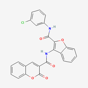 N-(2-((3-chlorophenyl)carbamoyl)benzofuran-3-yl)-2-oxo-2H-chromene-3-carboxamide