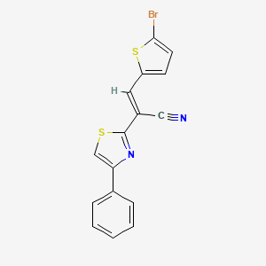 (E)-3-(5-bromothiophen-2-yl)-2-(4-phenylthiazol-2-yl)acrylonitrile