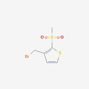 molecular formula C6H7BrO2S2 B3007255 3-(溴甲基)-2-甲磺酰噻吩 CAS No. 2171800-34-1