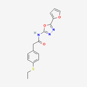 molecular formula C16H15N3O3S B3007257 2-(4-(ethylthio)phenyl)-N-(5-(furan-2-yl)-1,3,4-oxadiazol-2-yl)acetamide CAS No. 941971-40-0