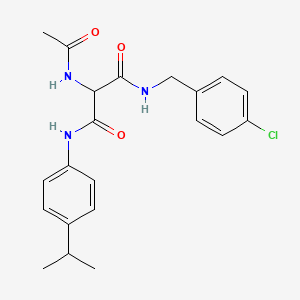 molecular formula C21H24ClN3O3 B3007269 2-(acetylamino)-N~1~-(4-chlorobenzyl)-N~3~-(4-isopropylphenyl)malonamide CAS No. 866039-24-9