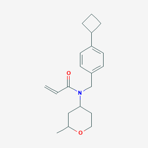 molecular formula C20H27NO2 B3007270 N-[(4-Cyclobutylphenyl)methyl]-N-(2-methyloxan-4-yl)prop-2-enamide CAS No. 2411219-42-4