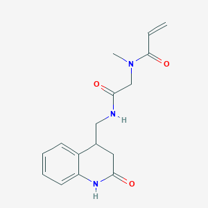 N-Methyl-N-[2-oxo-2-[(2-oxo-3,4-dihydro-1H-quinolin-4-yl)methylamino]ethyl]prop-2-enamide