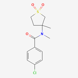 4-chloro-N-methyl-N-(3-methyl-1,1-dioxidotetrahydrothiophen-3-yl)benzamide