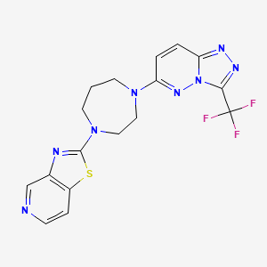 2-[4-[3-(Trifluoromethyl)-[1,2,4]triazolo[4,3-b]pyridazin-6-yl]-1,4-diazepan-1-yl]-[1,3]thiazolo[4,5-c]pyridine
