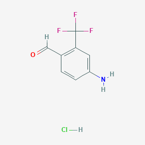 molecular formula C8H7ClF3NO B3007286 4-Amino-2-(trifluoromethyl)benzaldehyde hydrochloride CAS No. 2288710-41-6