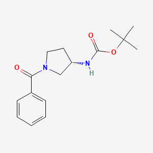 molecular formula C16H22N2O3 B3007287 (S)-tert-Butyl 1-benzoylpyrrolidin-3-ylcarbamate CAS No. 335280-43-8