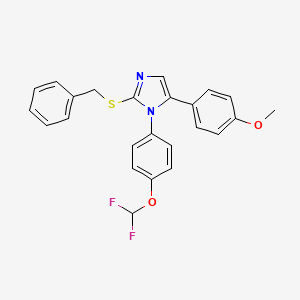 molecular formula C24H20F2N2O2S B3007291 2-(benzylthio)-1-(4-(difluoromethoxy)phenyl)-5-(4-methoxyphenyl)-1H-imidazole CAS No. 1226441-59-3