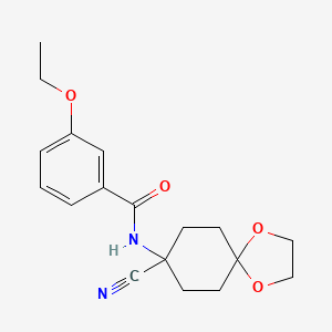 molecular formula C18H22N2O4 B3007292 N-{8-cyano-1,4-dioxaspiro[4.5]decan-8-yl}-3-ethoxybenzamide CAS No. 1333633-91-2
