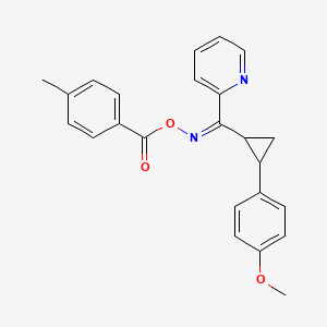 molecular formula C24H22N2O3 B3007295 2-([2-(4-Methoxyphenyl)cyclopropyl]{[(4-methylbenzoyl)oxy]imino}methyl)pyridine CAS No. 338749-32-9