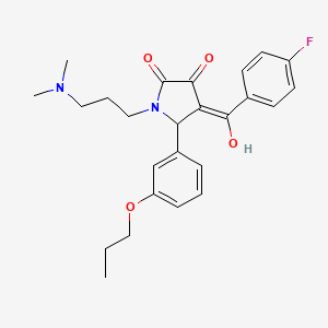 1-(3-(dimethylamino)propyl)-4-(4-fluorobenzoyl)-3-hydroxy-5-(3-propoxyphenyl)-1H-pyrrol-2(5H)-one