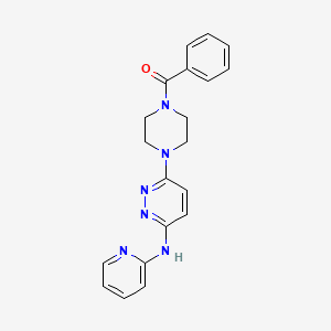 molecular formula C20H20N6O B3007309 Phenyl(4-(6-(pyridin-2-ylamino)pyridazin-3-yl)piperazin-1-yl)methanone CAS No. 1021073-13-1