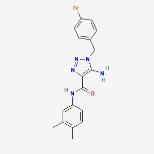5-amino-1-[(4-bromophenyl)methyl]-N-(3,4-dimethylphenyl)triazole-4-carboxamide