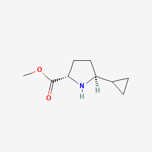 molecular formula C9H15NO2 B3007313 Methyl (2S,5S)-5-cyclopropylpyrrolidine-2-carboxylate CAS No. 2165664-53-7