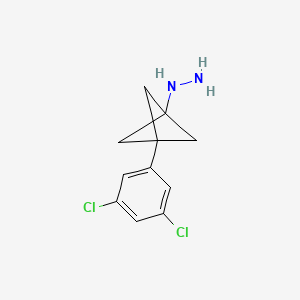 molecular formula C11H12Cl2N2 B3007322 [3-(3,5-Dichlorophenyl)-1-bicyclo[1.1.1]pentanyl]hydrazine CAS No. 2287282-14-6