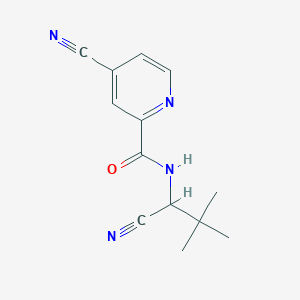 molecular formula C13H14N4O B3007328 4-Cyano-N-(1-cyano-2,2-dimethylpropyl)pyridine-2-carboxamide CAS No. 2248930-27-8