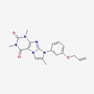 molecular formula C19H19N5O3 B3007329 8-(3-(allyloxy)phenyl)-1,3,7-trimethyl-1H-imidazo[2,1-f]purine-2,4(3H,8H)-dione CAS No. 949283-62-9