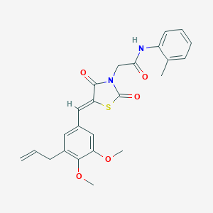 molecular formula C24H24N2O5S B300733 2-[5-(3-allyl-4,5-dimethoxybenzylidene)-2,4-dioxo-1,3-thiazolidin-3-yl]-N-(2-methylphenyl)acetamide 