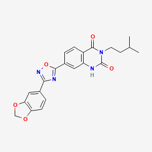 7-(3-(benzo[d][1,3]dioxol-5-yl)-1,2,4-oxadiazol-5-yl)-3-isopentylquinazoline-2,4(1H,3H)-dione