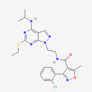 3-(2-chlorophenyl)-N-(2-(6-(ethylthio)-4-(isopropylamino)-1H-pyrazolo[3,4-d]pyrimidin-1-yl)ethyl)-5-methylisoxazole-4-carboxamide