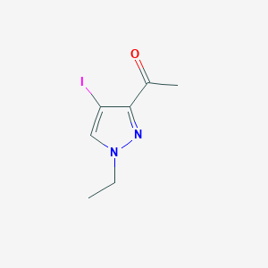 molecular formula C7H9IN2O B3007342 3-乙酰-1-乙基-4-碘吡唑 CAS No. 1354705-07-9