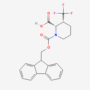 molecular formula C22H20F3NO4 B3007345 (2S,3R)-1-(9H-Fluoren-9-ylmethoxycarbonyl)-3-(trifluoromethyl)piperidine-2-carboxylic acid CAS No. 2138187-47-8