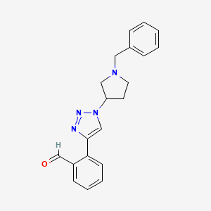molecular formula C20H20N4O B3007355 2-[1-(1-Benzylpyrrolidin-3-yl)triazol-4-yl]benzaldehyde CAS No. 2249277-73-2