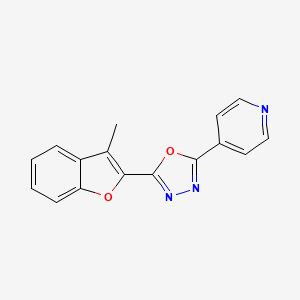 2-(3-Methylbenzofuran-2-yl)-5-(pyridin-4-yl)-1,3,4-oxadiazole